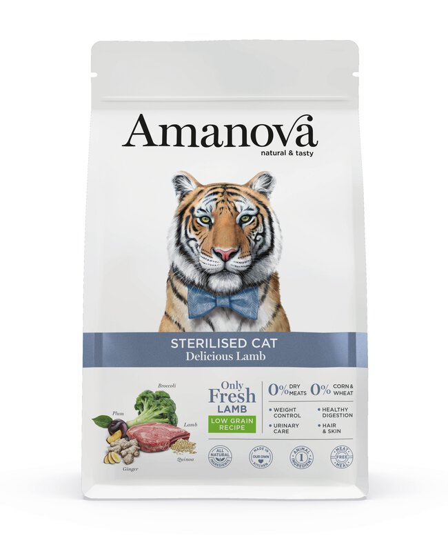 Amanova - Croquettes à l'Agneau pour Chats Stérilisés - 1,5Kg Image numéro 1 Amanova - Croquettes à l'Agneau pour Chats Stérilisés - 1,5Kg Image numéro 1