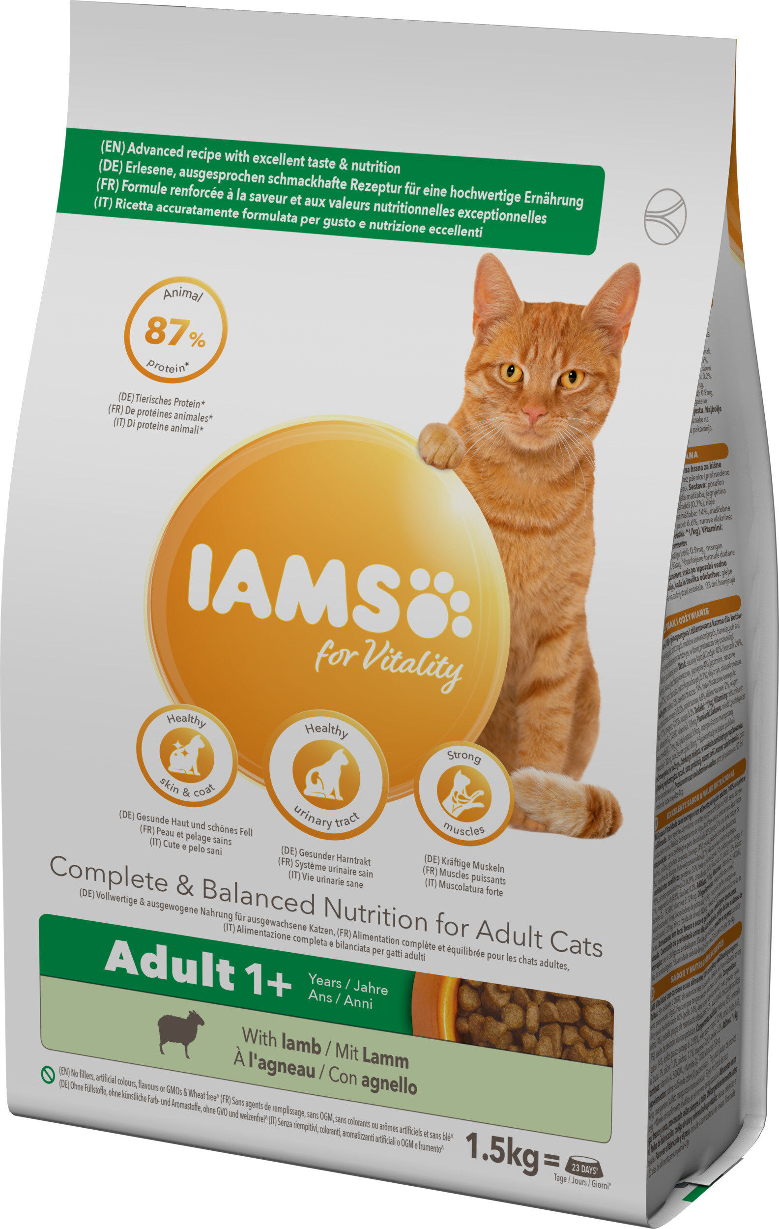 Iams - Croquettes Vitality Chat Adulte A l'agneau - 1,5kg Image num&eacute;ro 1