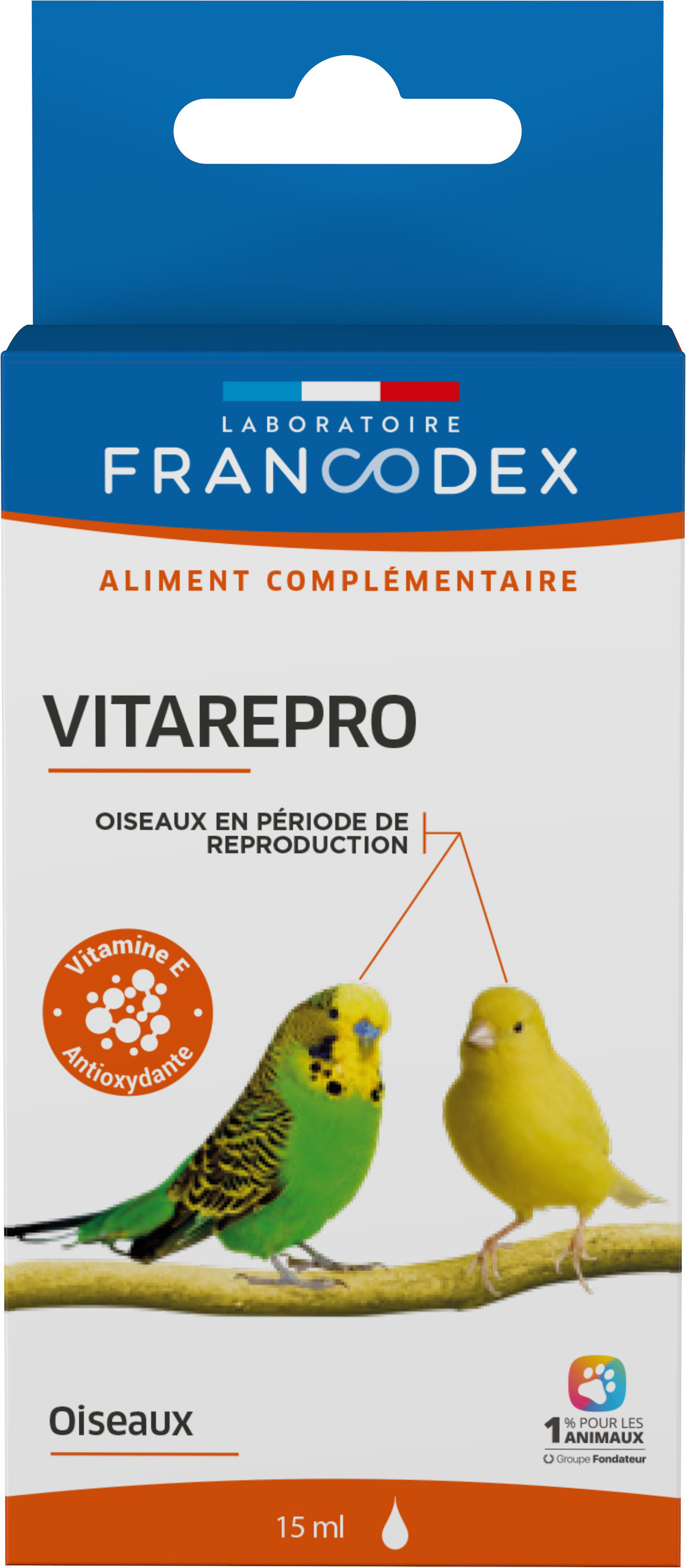 Francodex - Aliment Pr&eacute;paration &agrave; la Reproduction Vitarepro pour Oiseau - 15ml Image num&eacute;ro 1