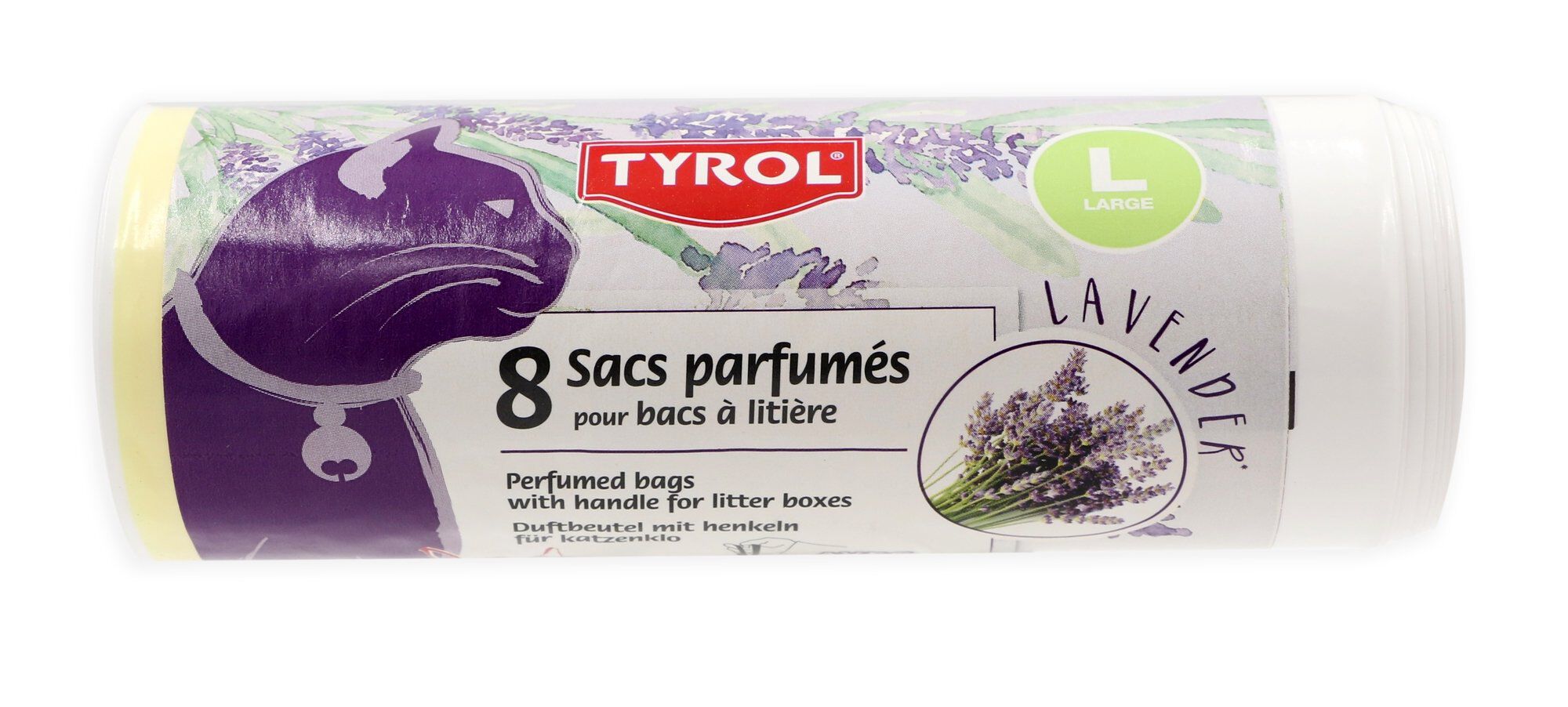 Tyrol - Sacs avec Poign&eacute;e Parfum Lavande L pour Bac &agrave; Liti&egrave;re - x8 Image num&eacute;ro 1