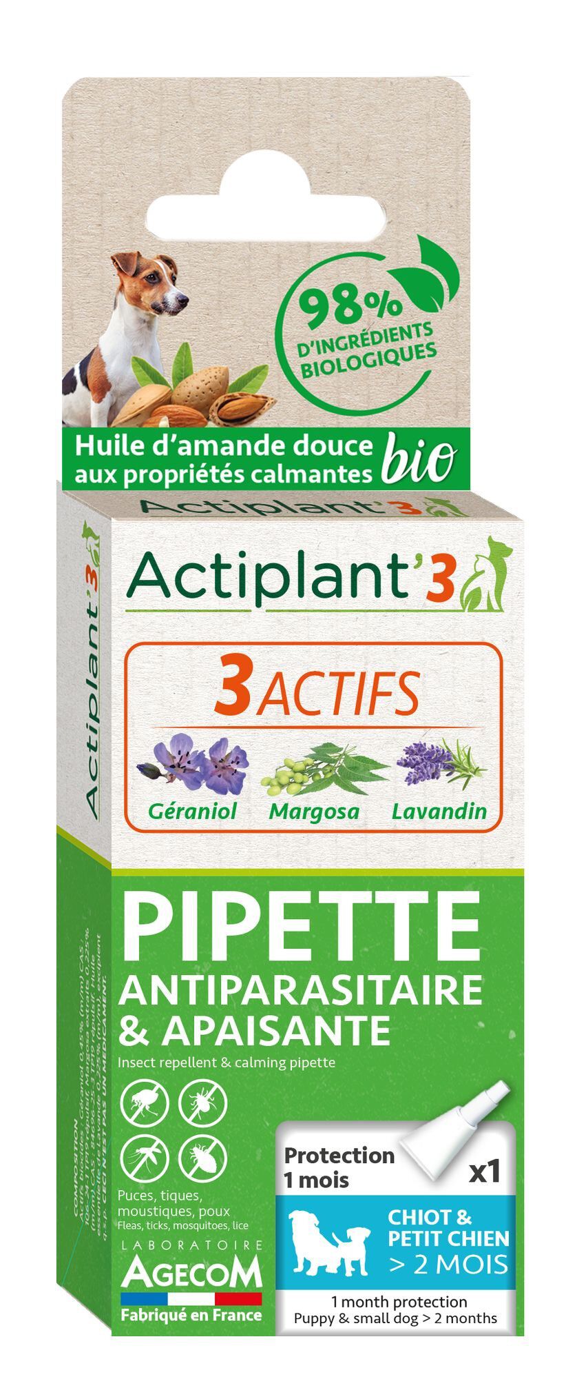 DeBonPoil - Pipette Antiparasitaire et Apaisante pour Chiot Petit Chien - x1 Image num&eacute;ro 1