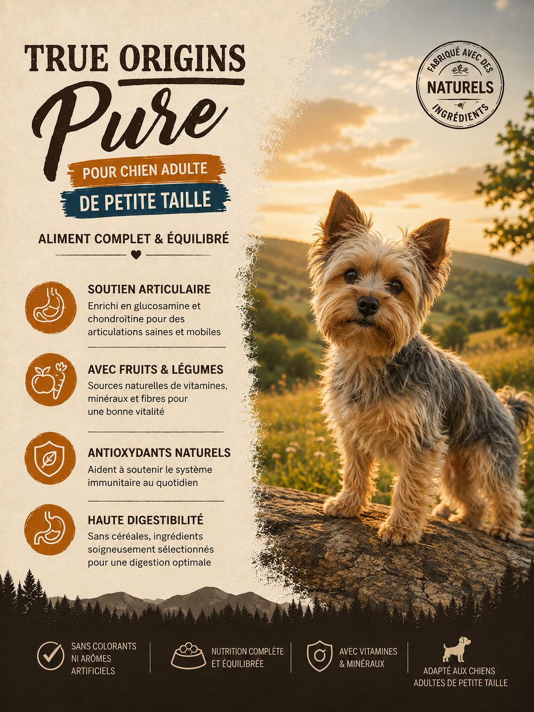 True Origins Pure - Croquettes Poulet et Pois pour Chien Adulte de Petite Race - 3kg Image num&eacute;ro 2