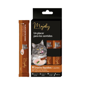 Majesty - Liquid Snack Poulet au Boeuf pour Chat - 6x15g