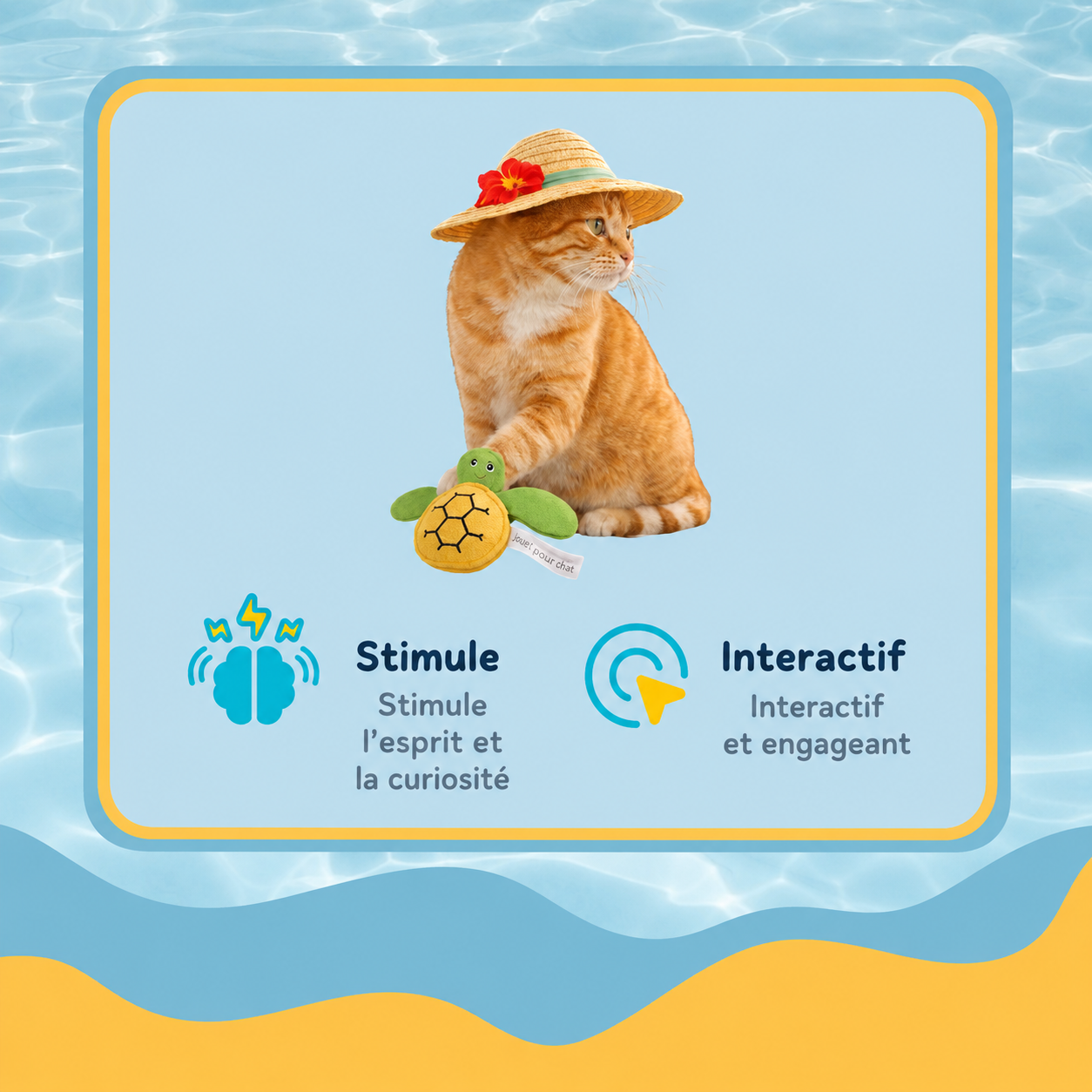 Summer Vibes - Jouet Tortue pour Chats - 16cm Image num&eacute;ro 5