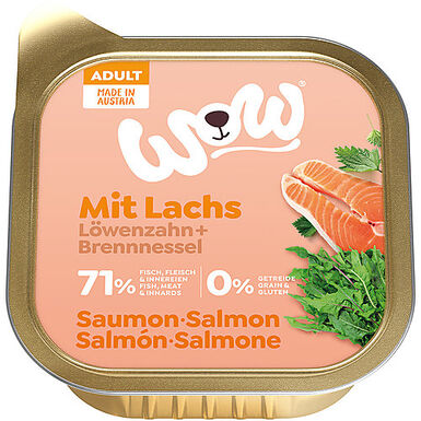 Wow - Repas Complet Naturel au Saumon pour Chiens Adultes - 150g