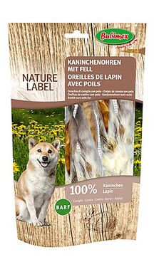 Bubimex - Friandises Oreilles de lapin avec Poils pour Chien - 100g