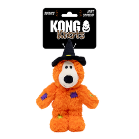 Kong - Jouet Peluche Halloween Ours Sorcier Orange pour Chiens - S/M