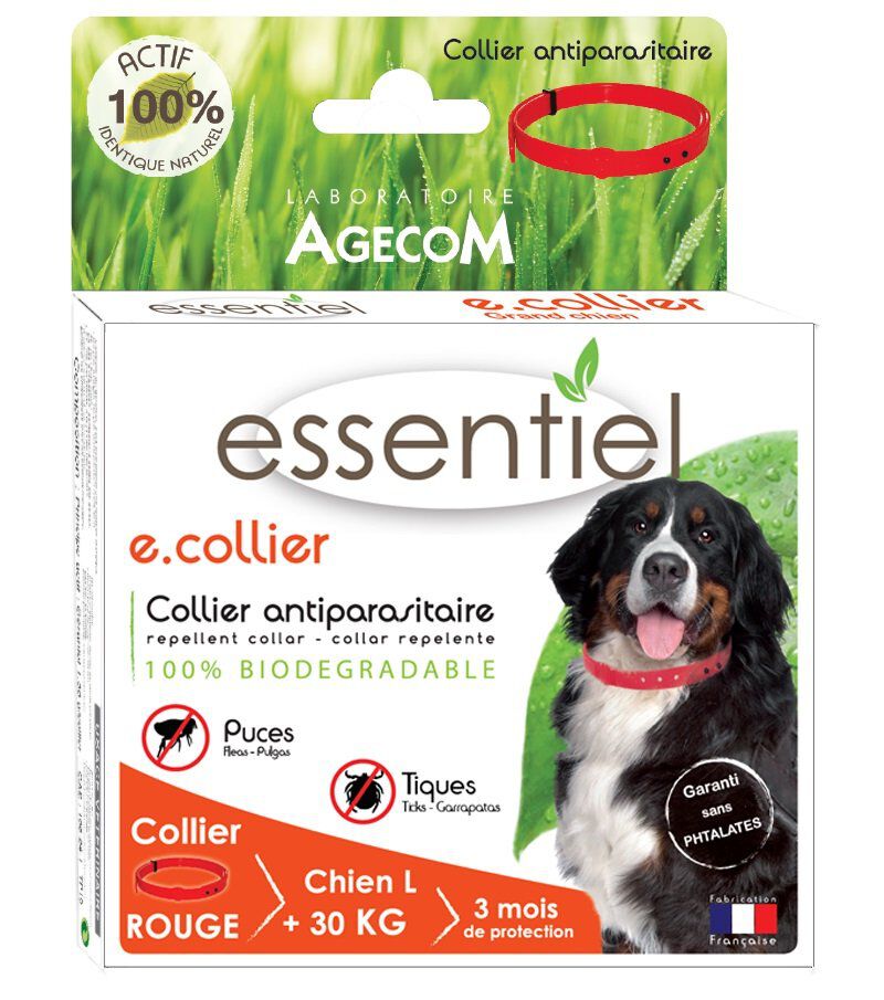 Essentiel - Collier Antiparasitaire Rouge pour Grand Chien - 75cm Image num&eacute;ro 1