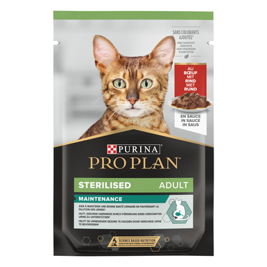 Pro Plan - Bouchée en Sauce Sterilised au Bœuf pour Chat Stérilisé - 85g