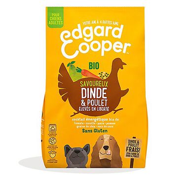 Edgard & Cooper - Croquettes BIO à la Dinde et Poulet pour Chien - 2,5Kg