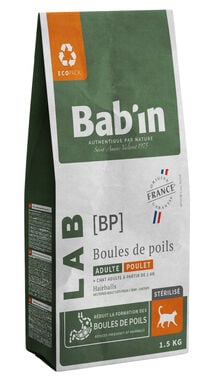 Bab'in - Croquettes Vétérinaires LAB Anti Boules de Poils pour Chat