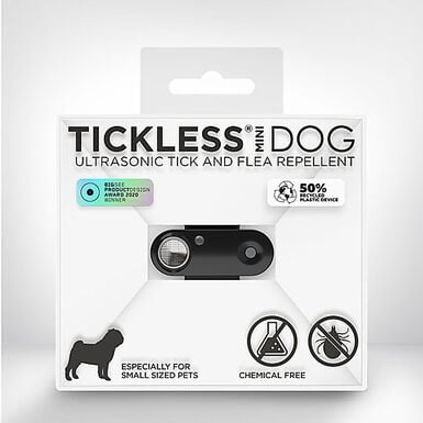 Tickless - Répulsif Antiparasitaire Mini Dog Ultrason Rechargeable pour Chiens - Noir