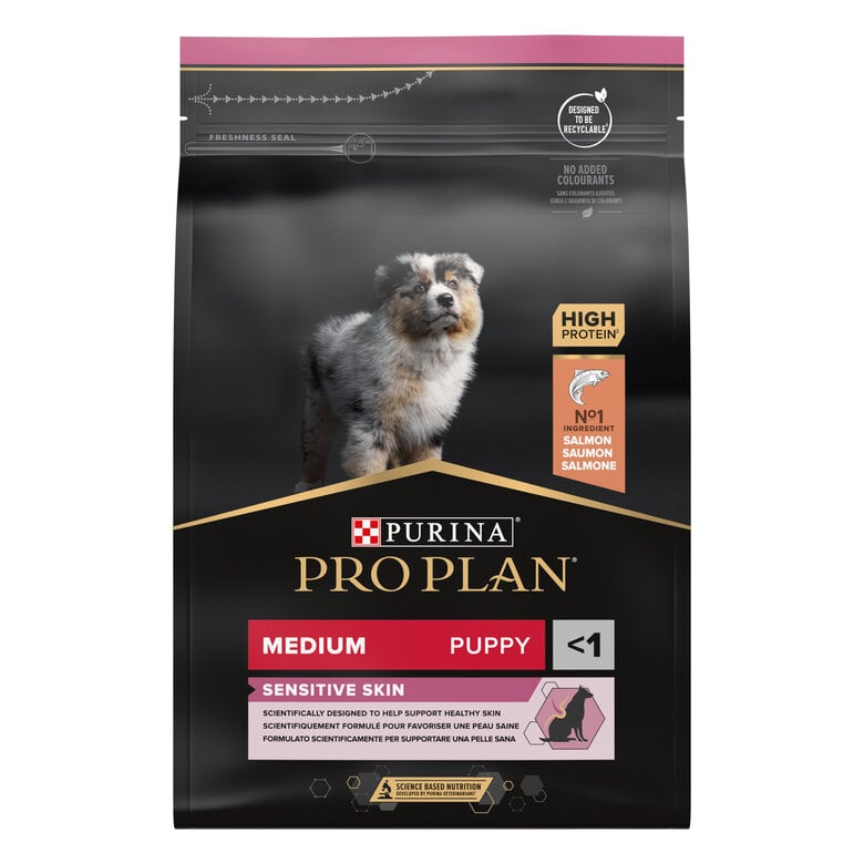 Pro Plan - Croquettes OPTIDERMA Medium Sensitive Skin Saumon pour Chiot - 3Kg Image numéro 1 Pro Plan - Croquettes OPTIDERMA Medium Sensitive Skin Saumon pour Chiot - 3Kg Image numéro 1