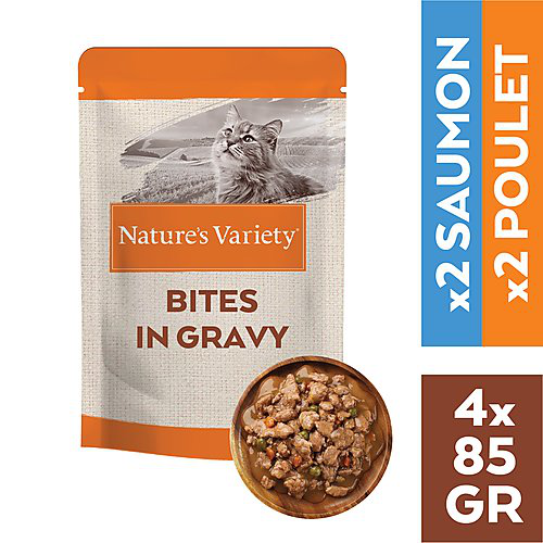 Nature's Variety - Multipack Bouch&eacute;es en Sauce Poulet et Saumon pour Chats - 4x85g Image num&eacute;ro 2