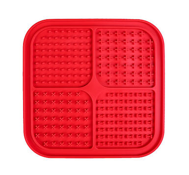 Wouapy - Tapis à Lécher Carré Rouge - 20x20cm