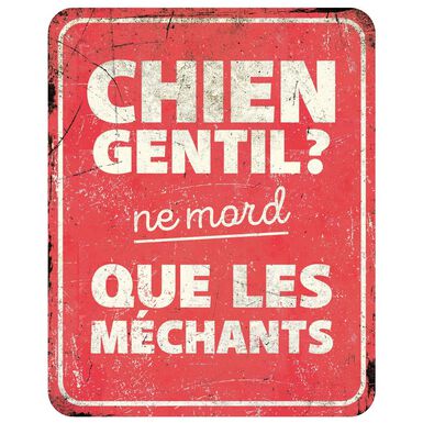 D&D - Panneau d'avertissement general 1 fr - 25x20x03cm rouge