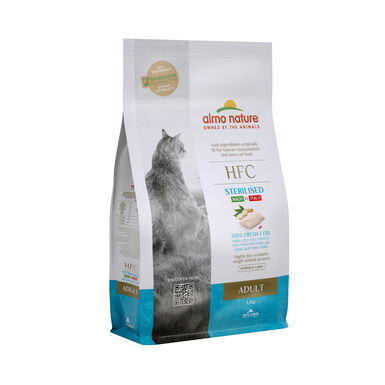 Almo Nature - Croquettes HFC Adult Sterilised  au Cabillaud Frais pour Chat - 1,2Kg