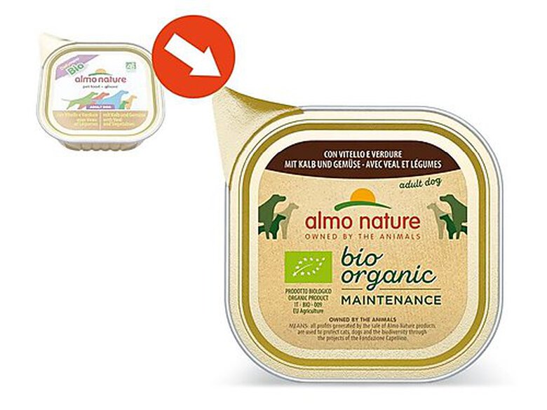 Almo Nature - Pâtée en Barquette Daily Menu Bio au Veau et Légumes pour Chien - 100g image number null