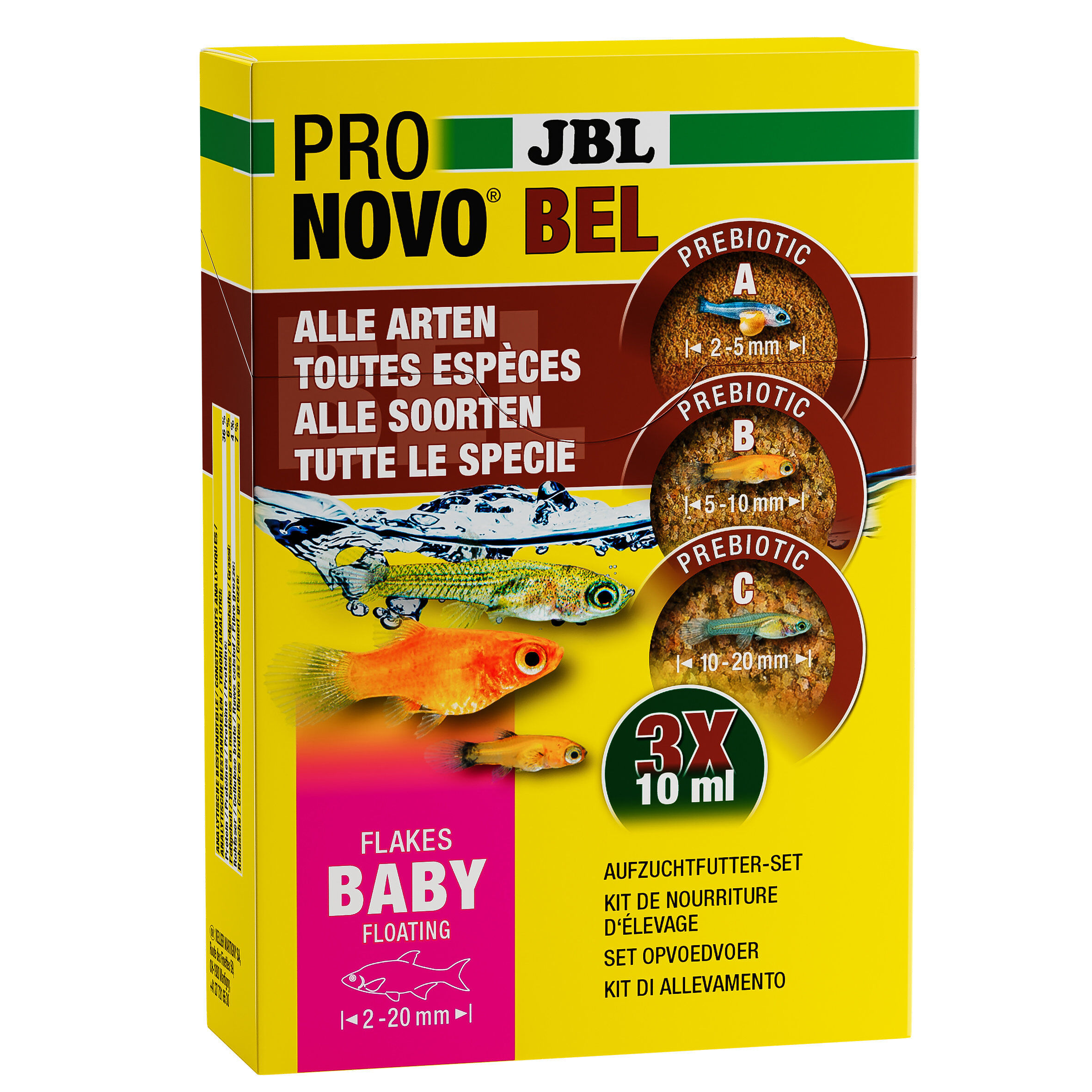 JBL - Kit Nourrtiture d'Elevage Pronovo BEL FLAKES BABY pour Alevins - 3x10ml Image num&eacute;ro 1