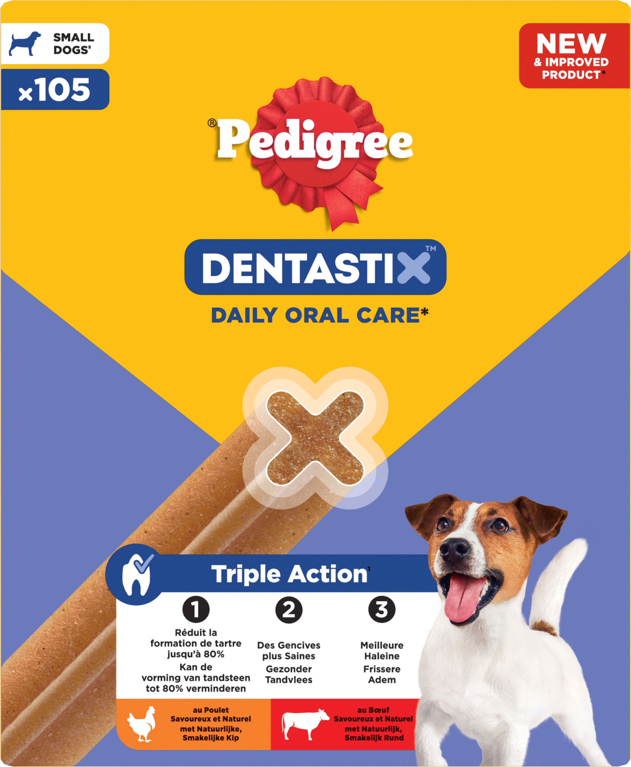 Pedigree - B&acirc;tonnets &agrave; M&acirc;cher Dentastix pour Petits Chiens - x105 Image num&eacute;ro 1