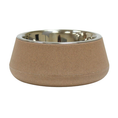 Croci - Bol en Bamboo et Acier TIERRA Beige pour Chien