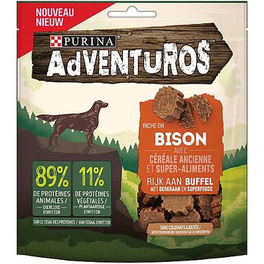 Adventuros - Friandises Riche en Bison aux Céréales Anciennes et Super-Aliments pour Chien - 90g