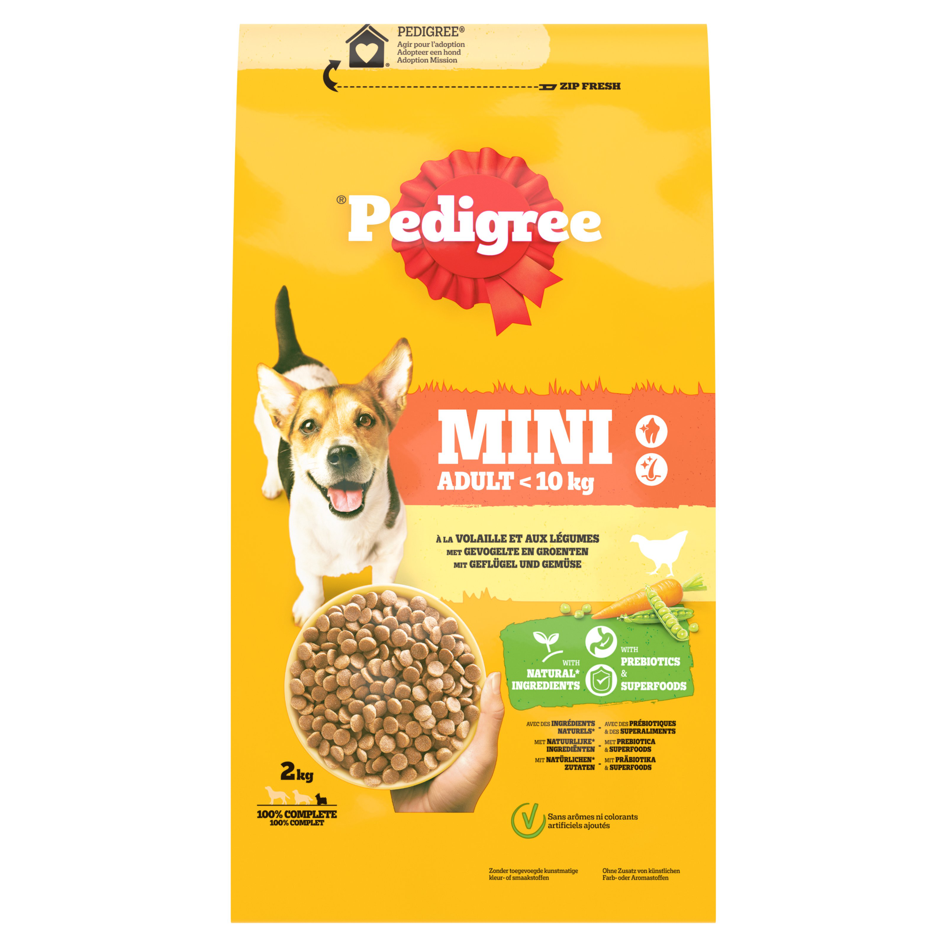 PEDIGREE -  Croquettes ADULT MINI  &agrave; la Volaille Petit Chien - 2kg Image num&eacute;ro 1