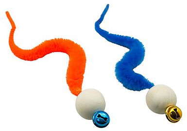 Anka - Jouet Balle Bois et Serpentin pour Chat - 21cm