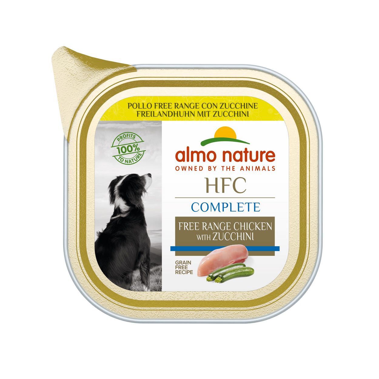 Almo Nature - P&acirc;t&eacute;e en Barquette HFC Poulet Courgette pour Chiens - 85g Image num&eacute;ro 1