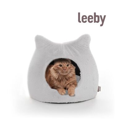 Leeby - Igloo Extra Doux pour Chats - Gris