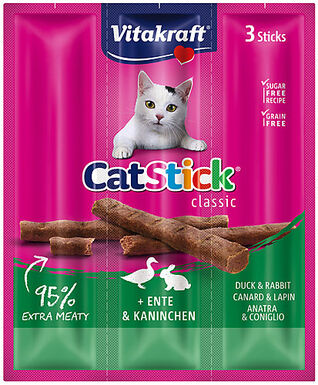 Vitakraft - Cat Stick Mini au Canard et Lapin pour Chat - x3