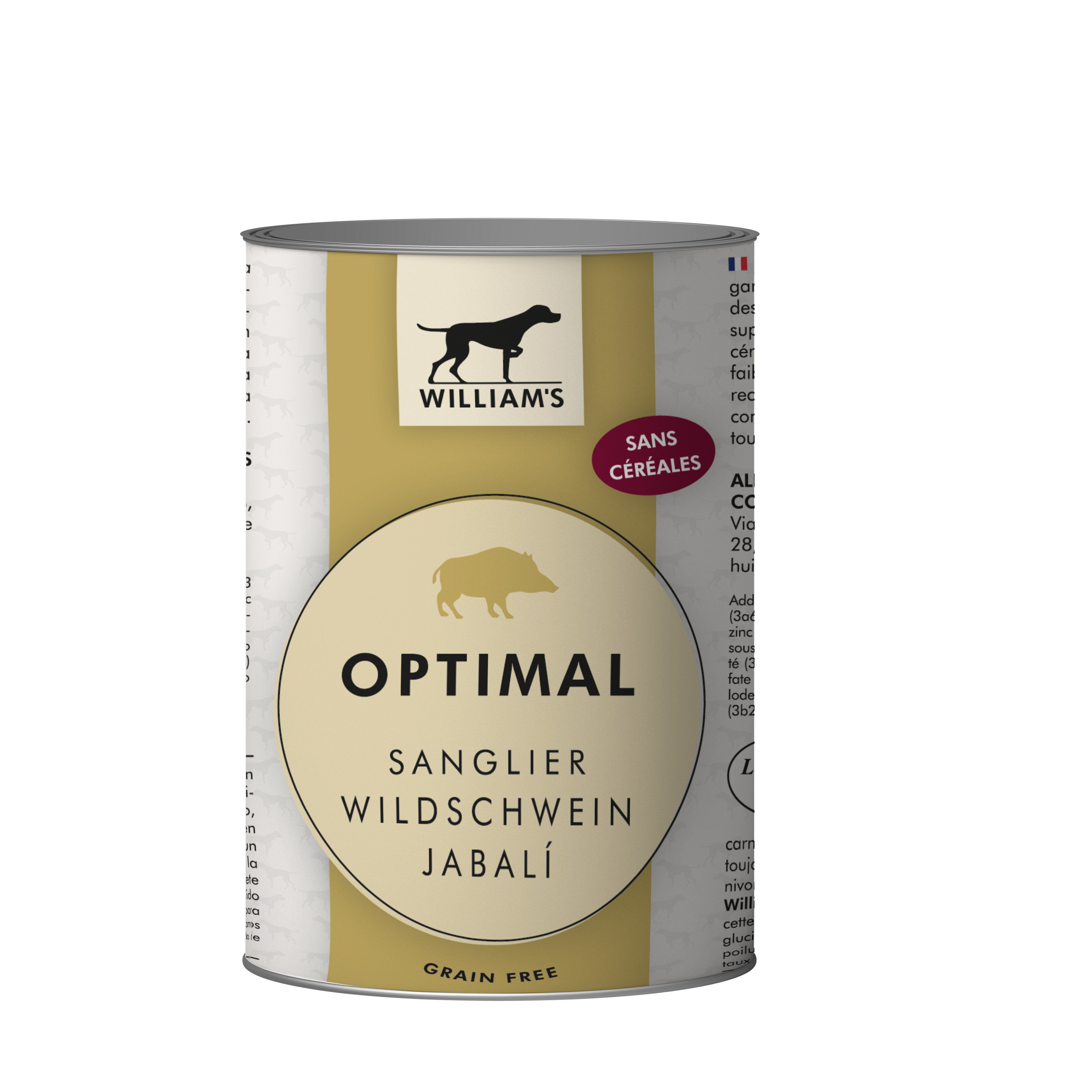 William's - P&acirc;t&eacute;e OPTIMAL au Sanglier pour Chiens - 400g Image num&eacute;ro 1
