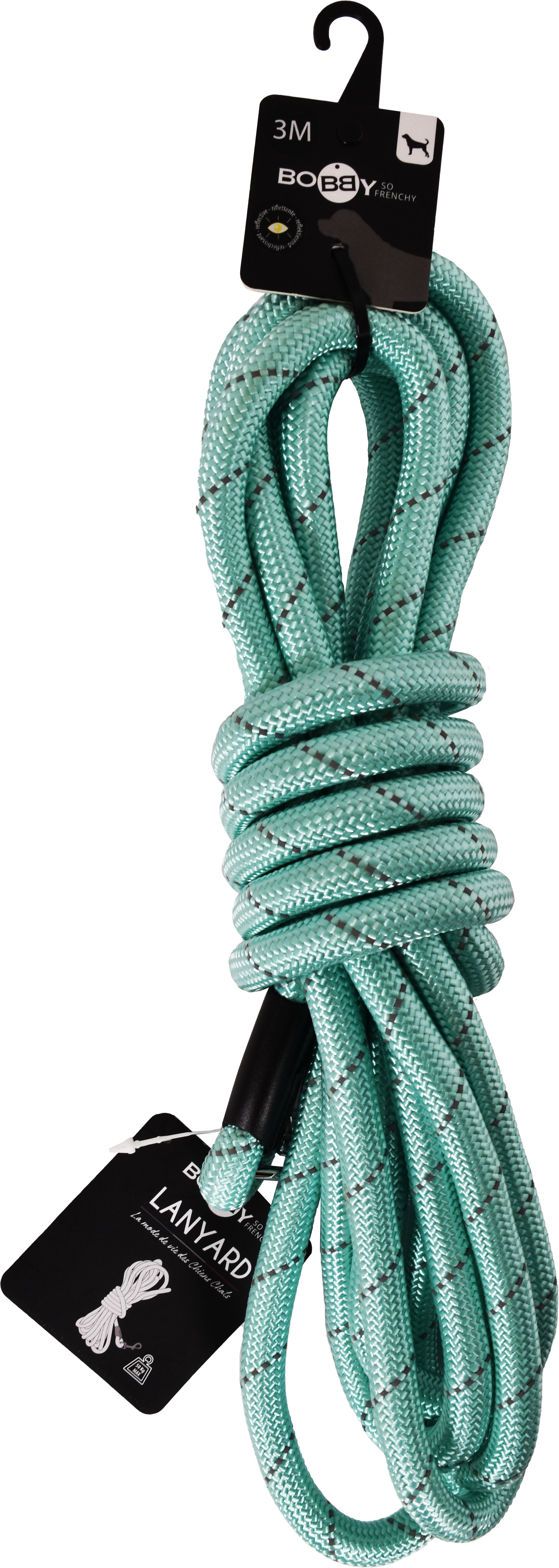 Bobby - Longe Walk en Nylon Bleu Lagon pour Chiens - 10M Image num&eacute;ro 1
