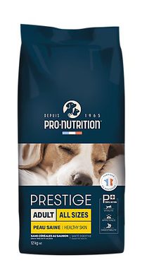 Pro-nutrition - Croquettes Prestige Adult All Sizes Peau Saine au Saumon pour Chiens - 12Kg