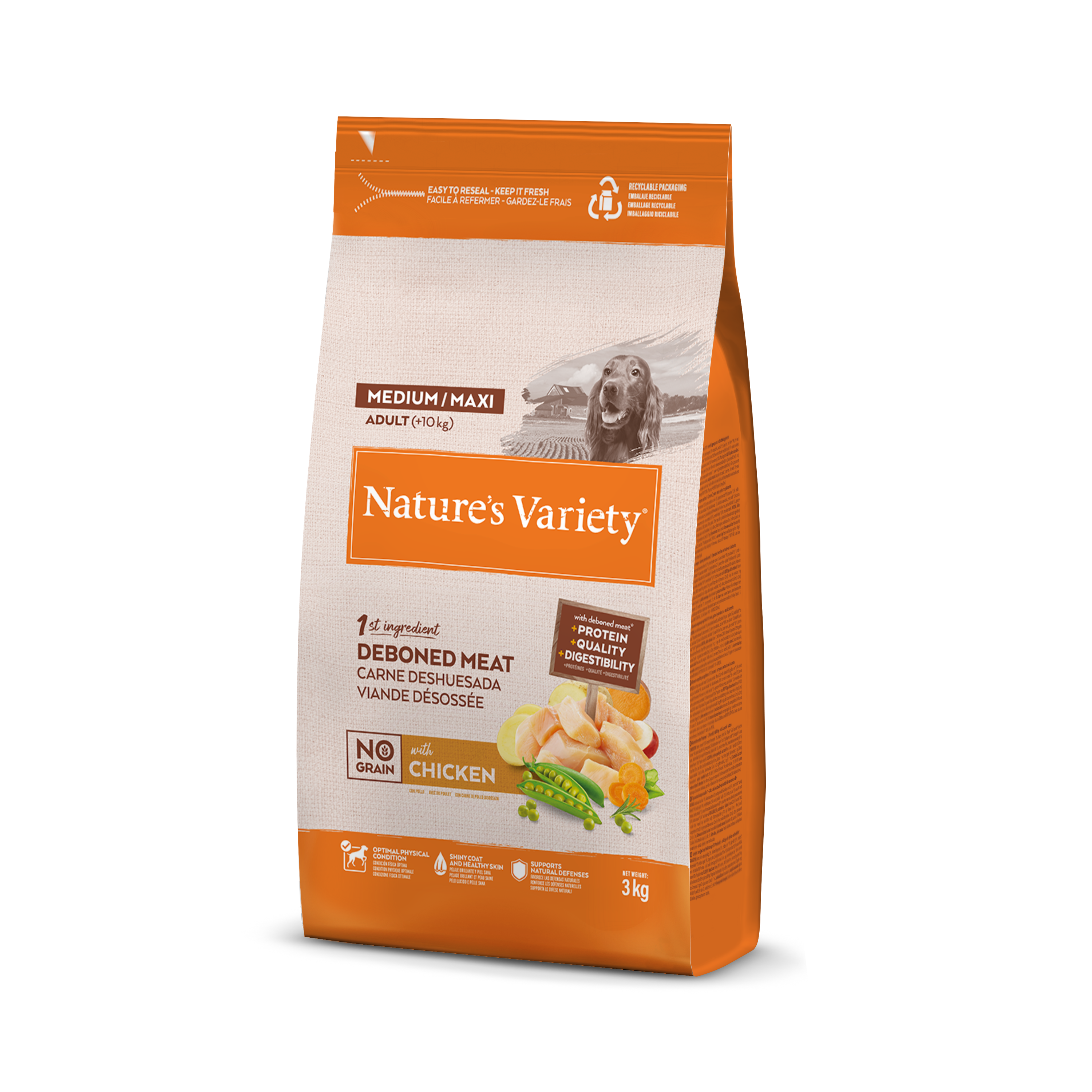 Nature's Variety - Croquettes No Grain Adulte Med/Maxi au Poulet - 3Kg Image num&eacute;ro 7