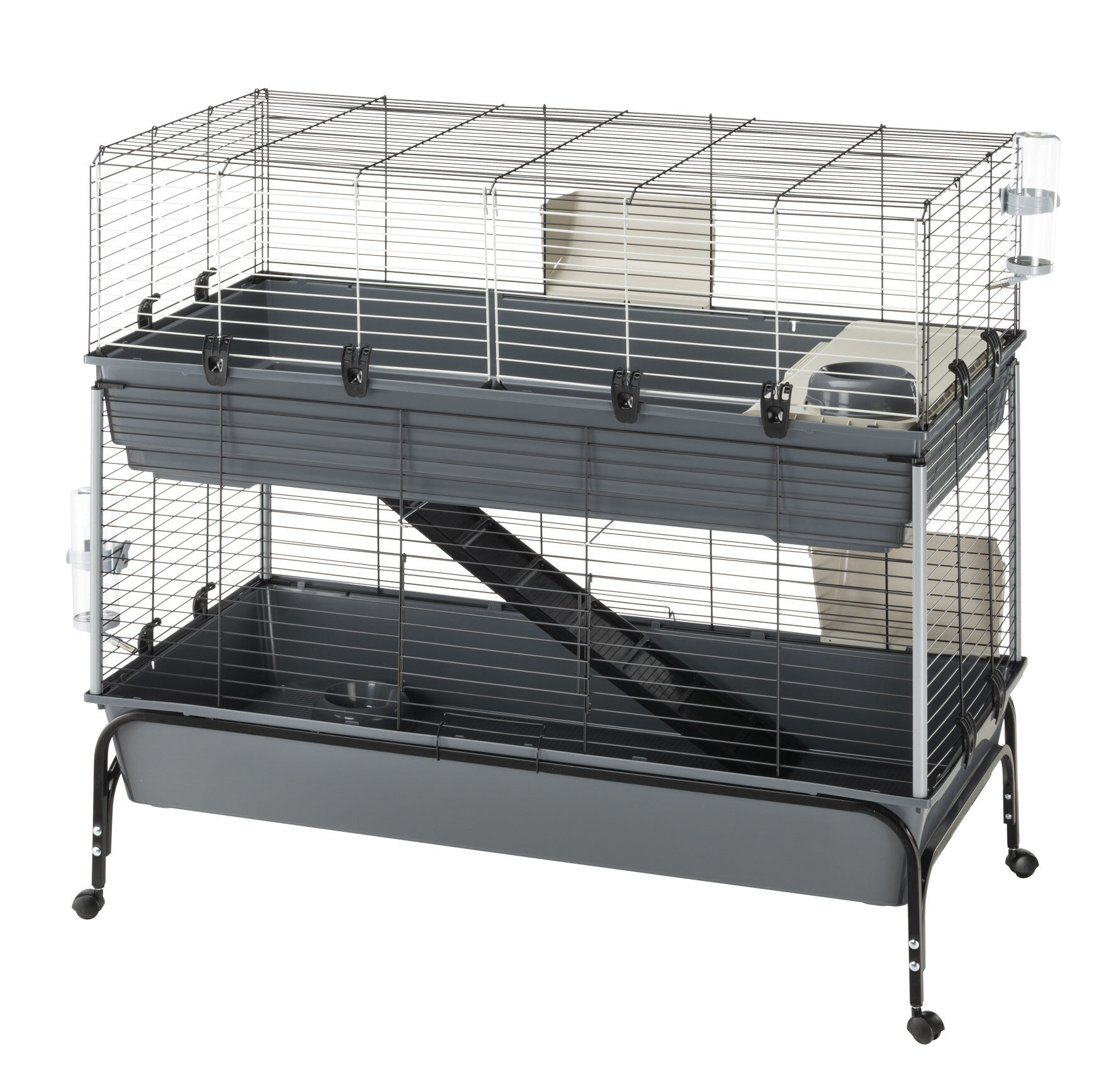 Ferplast - Cage Rabbit 120 Double W/Stand pour Lapins - 58x118x117cm Image num&eacute;ro 4
