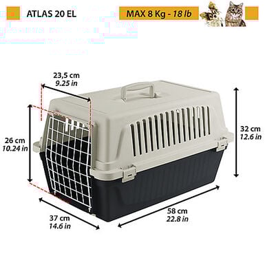 Ferplast - Panier de Transport Atlas 20 EL - Noir/Beige