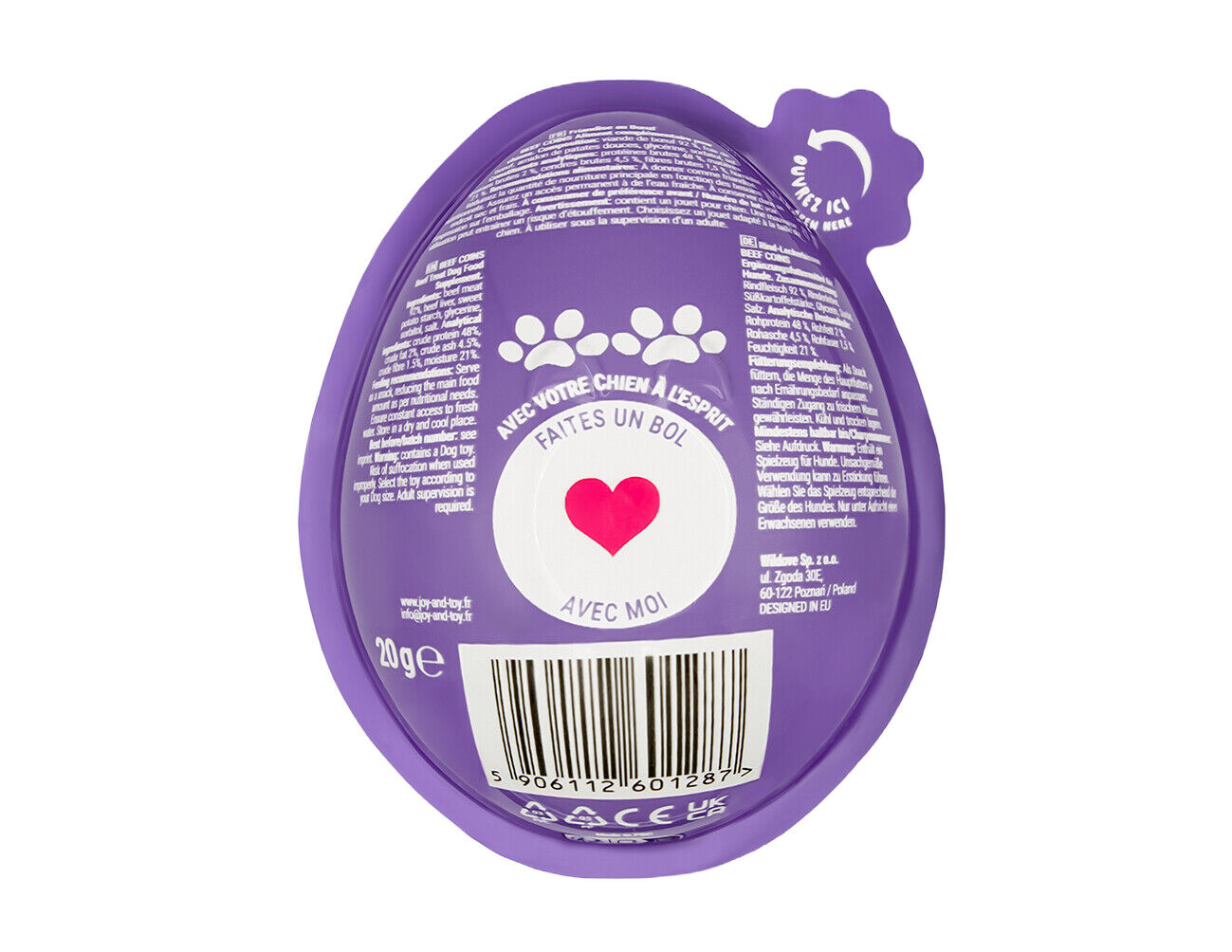 Joy & Toy - &OElig;uf Surprise Snack Pi&egrave;ces de Boeuf + Jouet - 20g Image num&eacute;ro 2