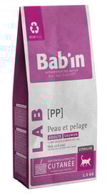 Bab'in - Croquettes Vétérinaires LAB Peau & Pelage pour Chats - 1,5Kg