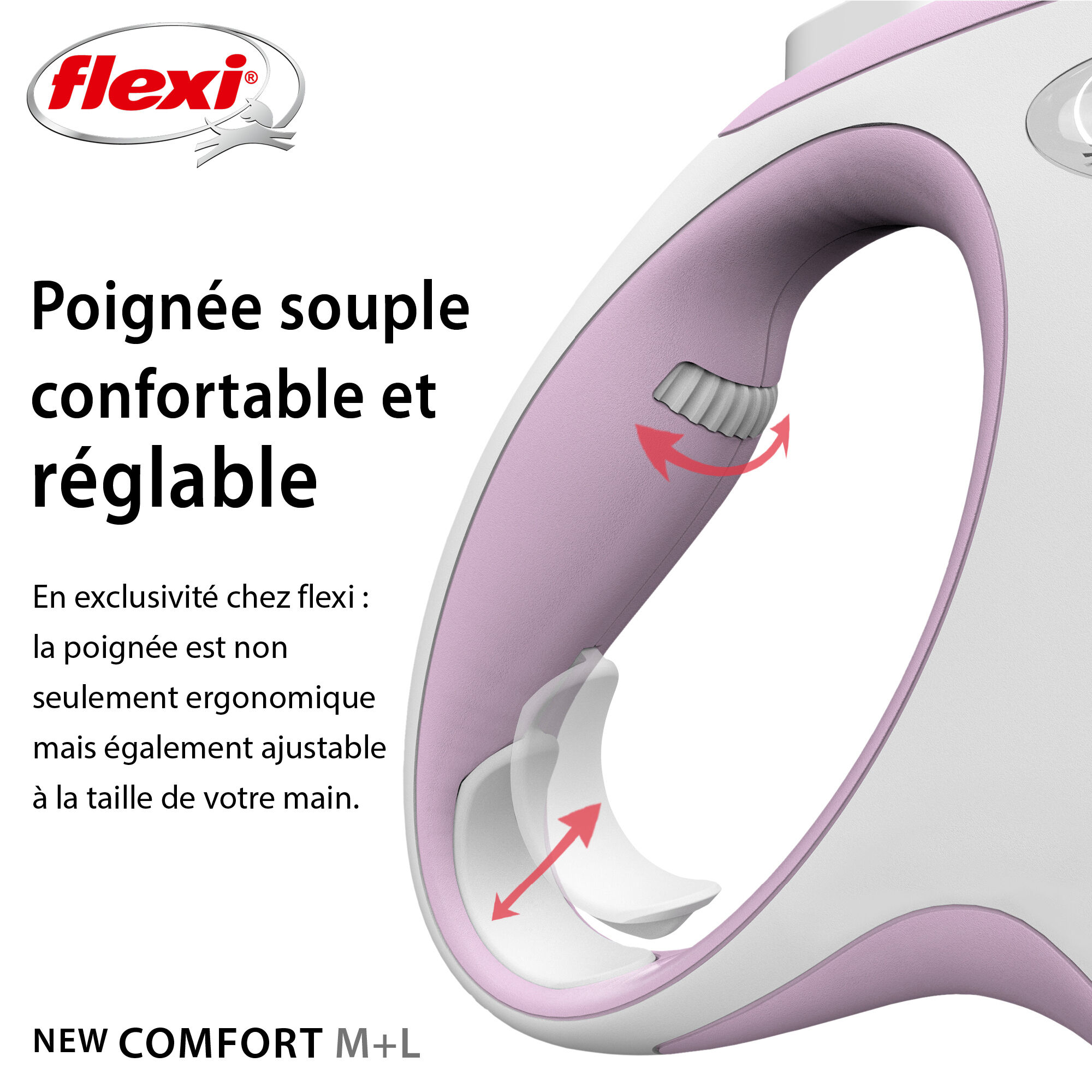 Flexi - Laisse New Confort Avec Sangle pour Chien Rose - M 5m Image num&eacute;ro 5