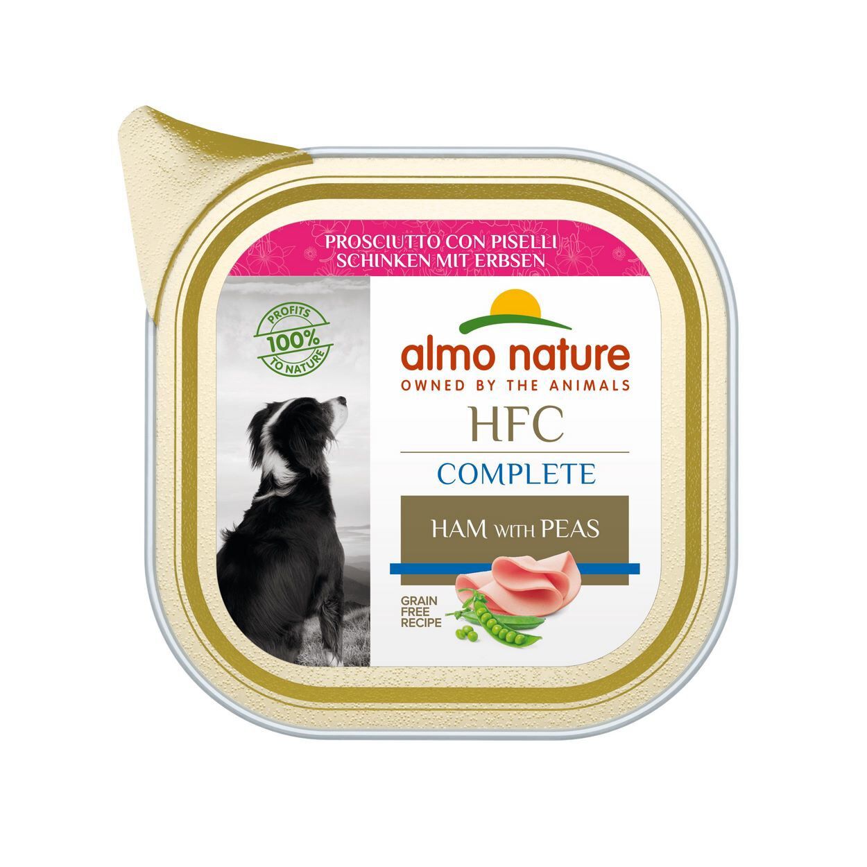 Almo Nature - P&acirc;t&eacute;e en Barquette HFC Jambon Petit Pois pour Chiens - 85g Image num&eacute;ro 1