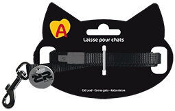 Animalis - Laisse Basic de 1,2m pour Chat - Noir Image num&eacute;ro 1