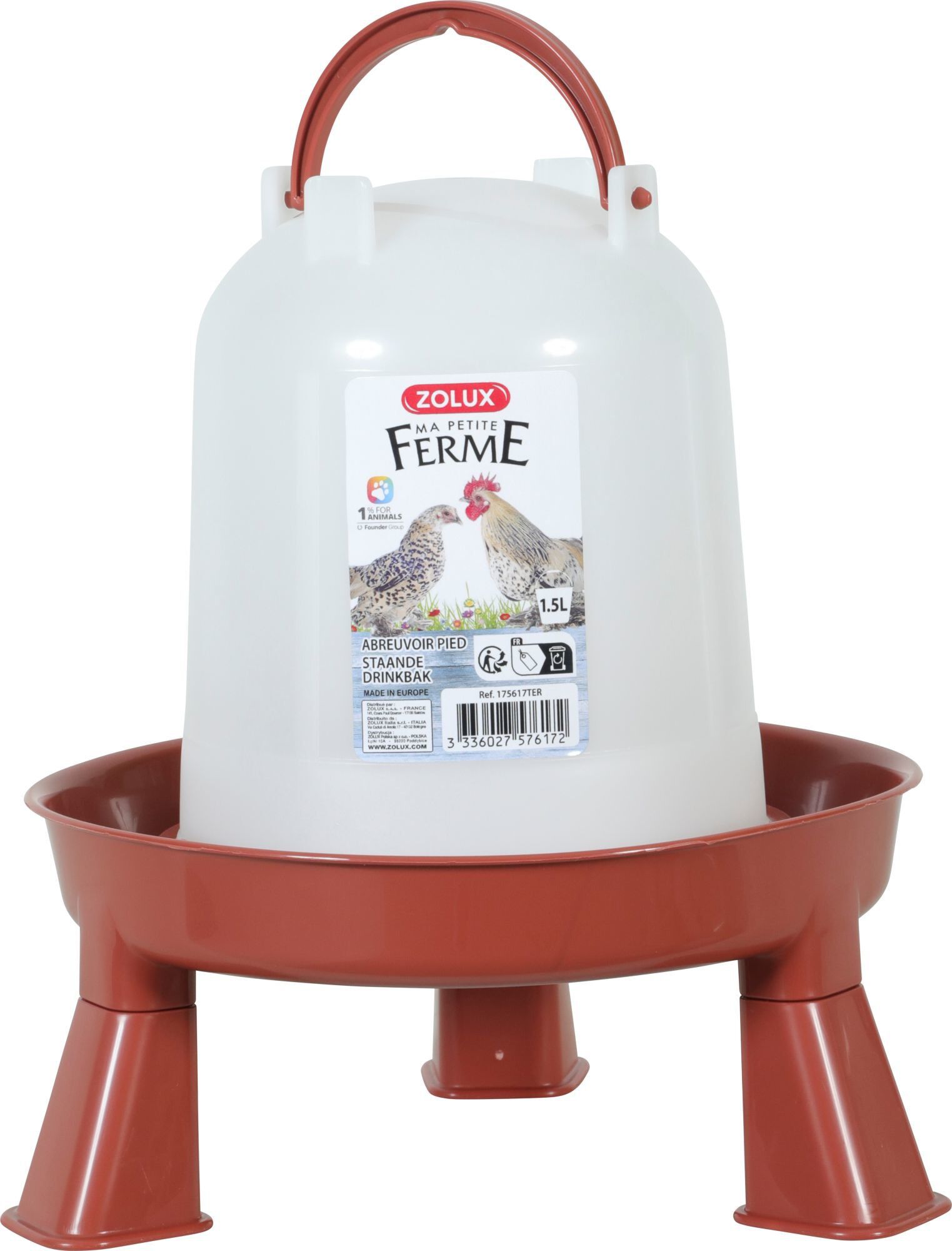 Zolux - Abreuvoir sur Pied Terra pour Basse Cour - 1,5L Image num&eacute;ro 1