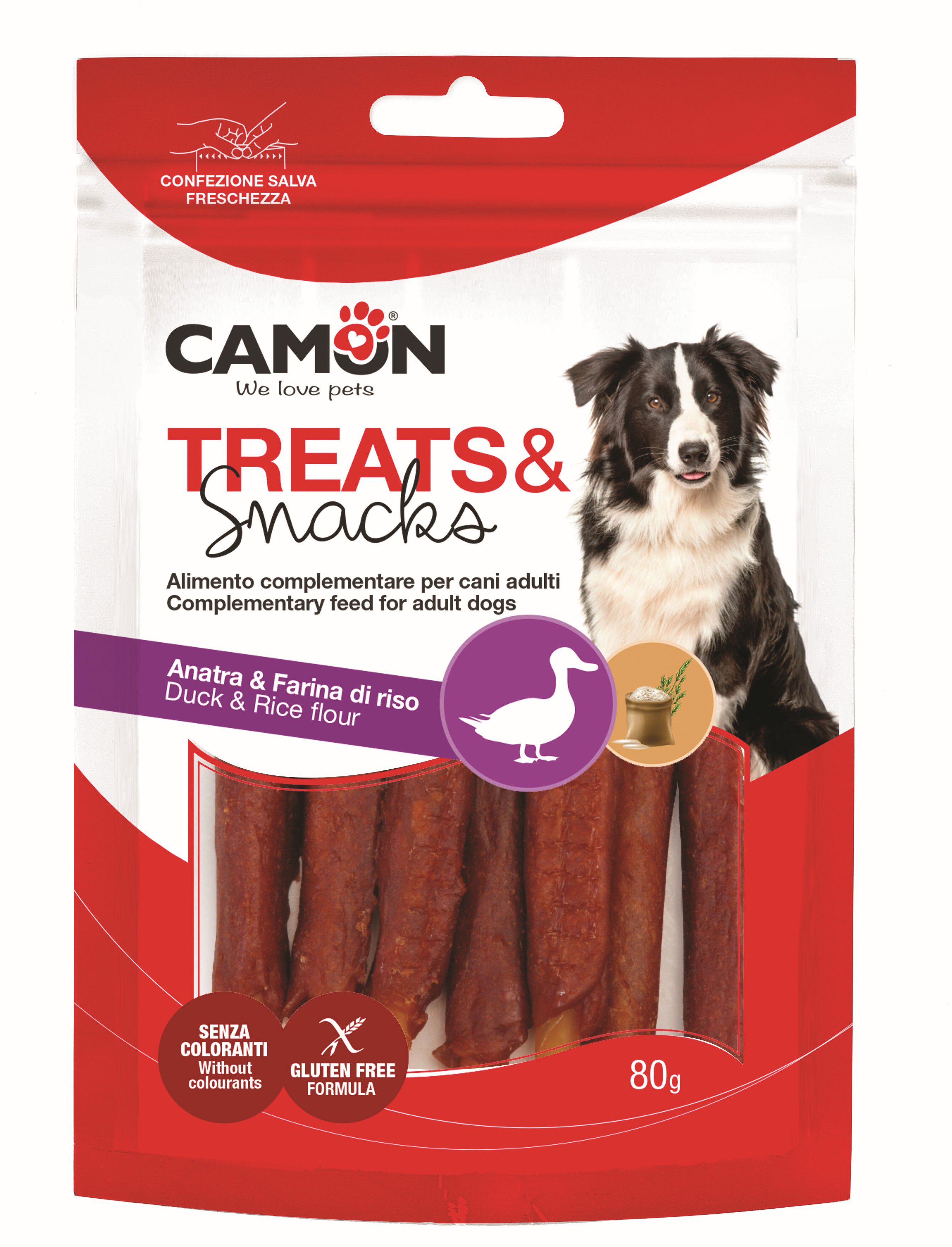 Camon - Friandises B&acirc;tonnets de Canard et Riz pour Chiens - 80g Image num&eacute;ro 1