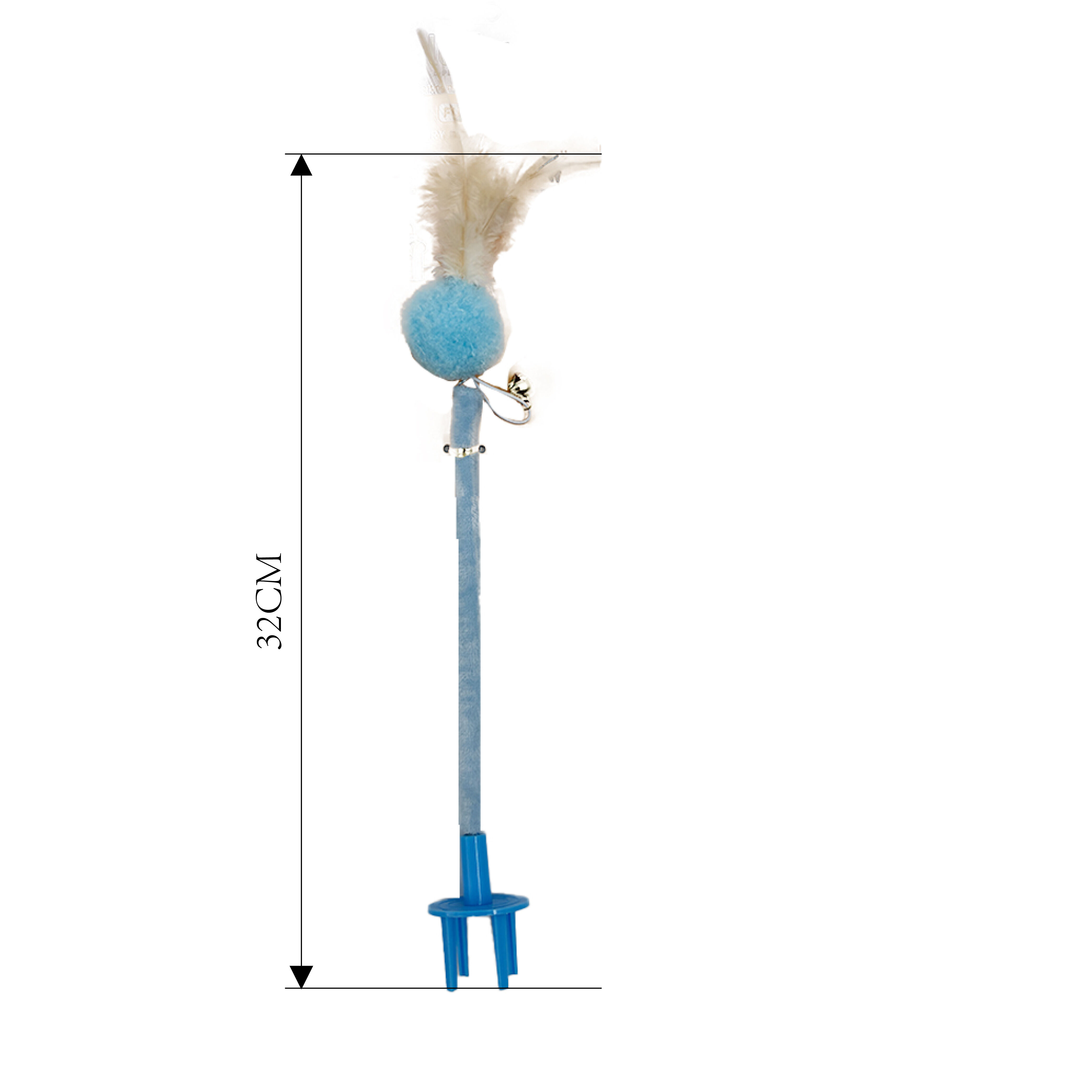 Leeby - Jouet Pompon avec Plumes pour Chats - 32cm Image num&eacute;ro 3