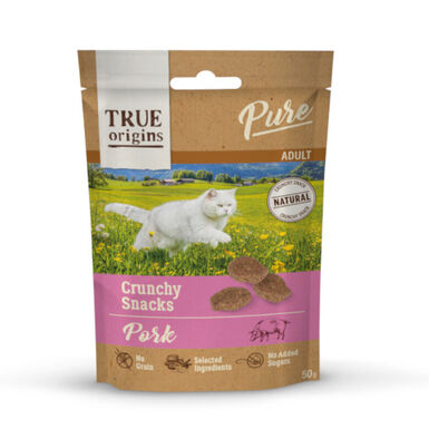 True Origins Pure - Friandises Crunchy au Porc pour Chats - 50g