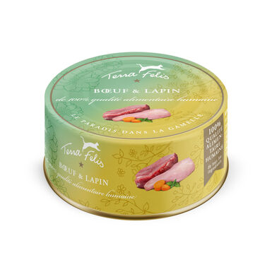 Terra Felis - Aliment Naturel au Bœuf et Lapin pour Chats - 80g