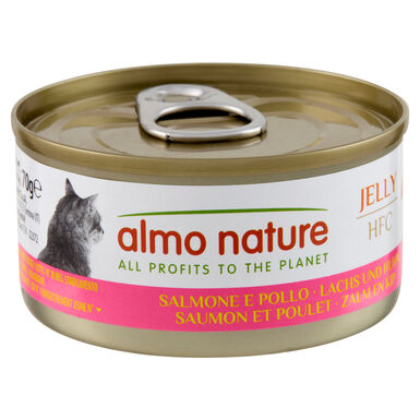 Almo Nature - Pâtée en Boîte HFC Jelly Saumon et Poulet pour Chat - 70g