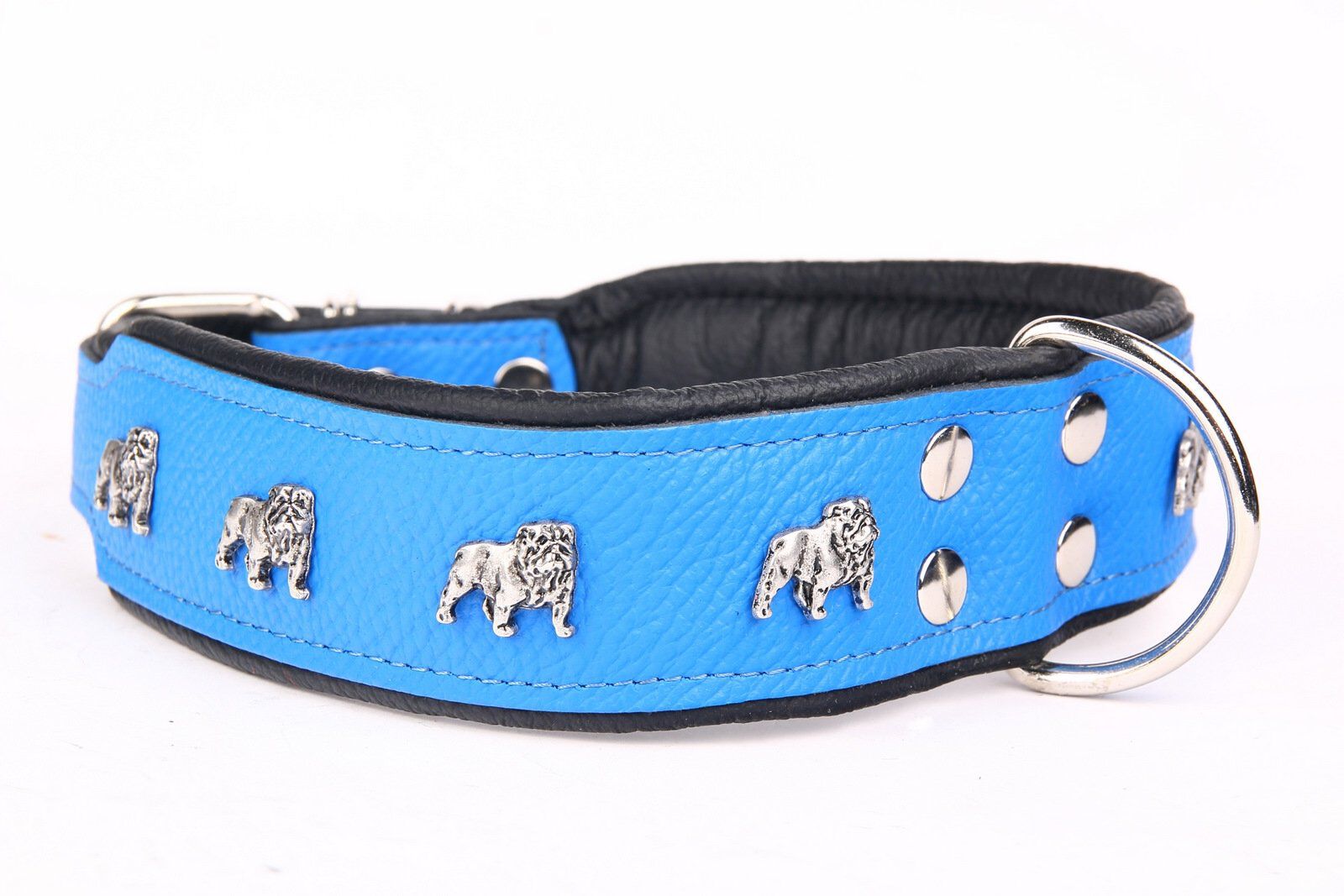 Yogipet - Collier Super Bulldog Cuir pour Chien Bleu - T75 60/73cm Image num&eacute;ro 2