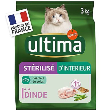 Ultima - Croquettes Chat Stérilisé d'intérieur - 3 kg